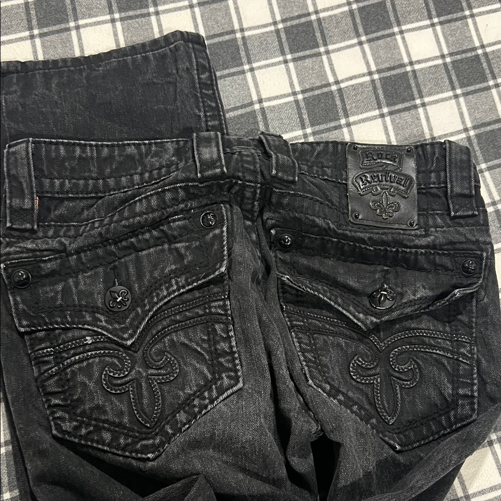 Rock Revival Mens Black Straight Leg Jeans - Picture 4 of 5